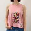 bambiboom Fairtrade Tanktop Kurztop oversized Print Aufdruck Frauen Damen Sommer Tulpe Blume, rosa pink
