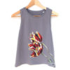 bambiboom Fairtrade Tanktop Kurztop oversized Print Aufdruck Frauen Damen Sommer Tulpe Blume, lavendel lila grau