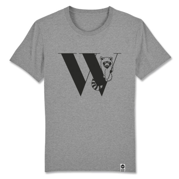 bambiboom Fairtrade T-Shirt Print Aufdruck Typo Shirt Unisex Männer Frauen Tiermotiv Waschbär
