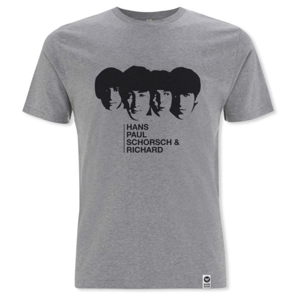 bambiboom Fairtrade T-Shirt Print Aufdruck Beatles Unisex Männer Frauen Hans Paul Schorsch & Richard, grau melange