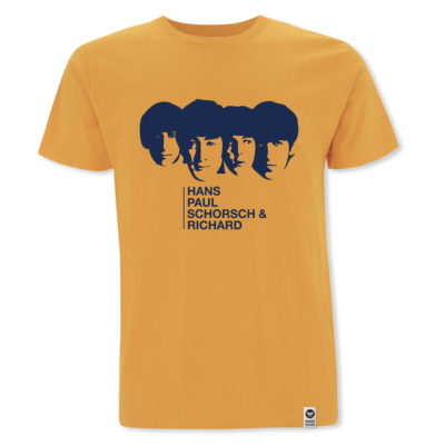 bambiboom Fairtrade T-Shirt Print Aufdruck Beatles Unisex Männer Frauen Hans Paul Schorsch & Richard, goldgelb