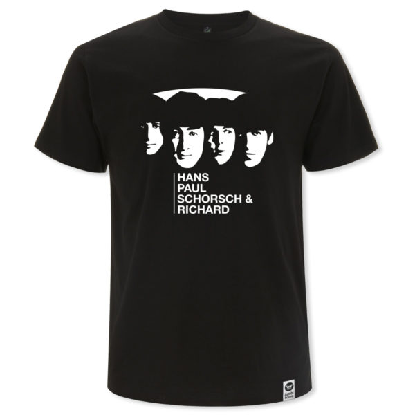 bambiboom Fairtrade T-Shirt Print Aufdruck Beatles Unisex Männer Frauen Hans Paul Schorsch & Richard, schwarz
