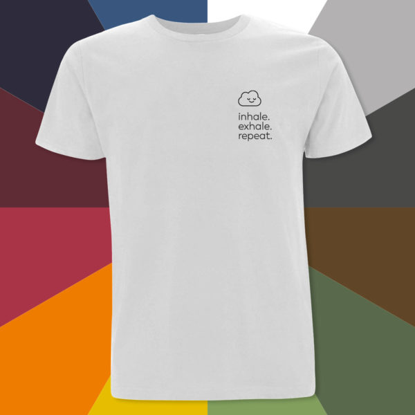 bambiboom Fairtrade T-Shirt Unisex Damen Herren Print Aufdruck Empowerment Shirt inhale exhale repeat, Wunschfarbe