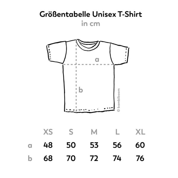 Größentabelle Unisex T-Shirt