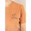 bambiboom Fairtrade T-Shirt Unisex Damen Herren Print Aufdruck Empowerment Shirt be free, pastellorange hellorange