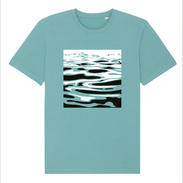 bambiboom Fairtrade T-Shirt Print Aufdruck Psychedelic Shirt Unisex Männer Frauen Nassau, Teal Monstera 2