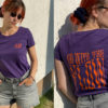 Damen T-Shirt Flow, Farbe Violett, Druck Orange