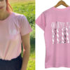 Damen T-Shirt Flow, Farbe Rosé, Druck Silber
