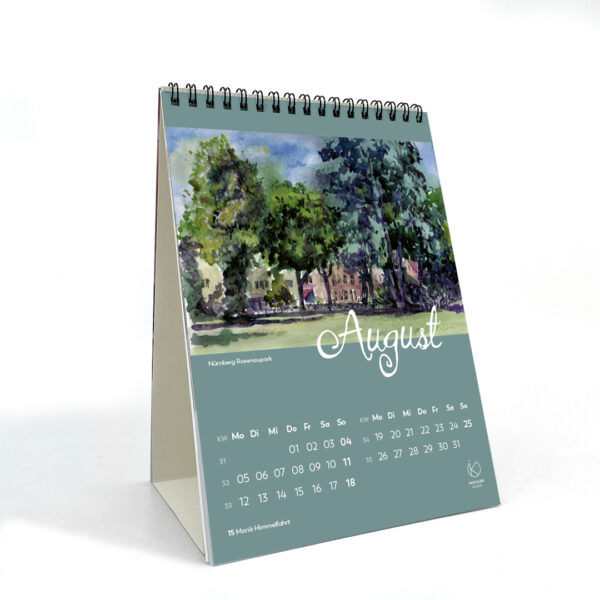 Tischkalender Monatskalender Kunstkalender Kalender Aquarell 2024