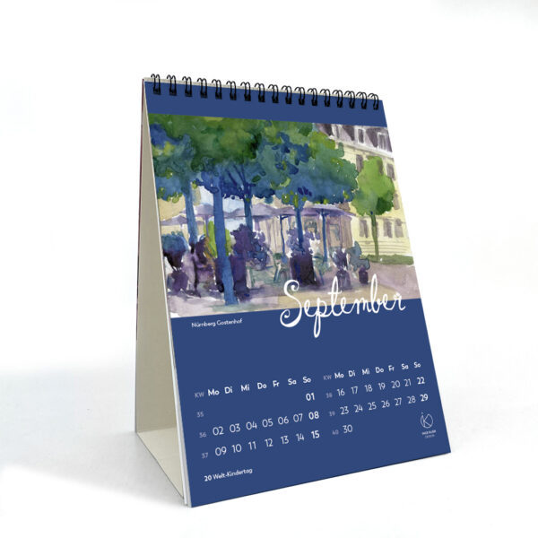 Tischkalender Monatskalender Kunstkalender Kalender Aquarell 2024