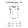 Größentabelle Damen T-Shirt abgerundet hochgeschlagene Ärmel