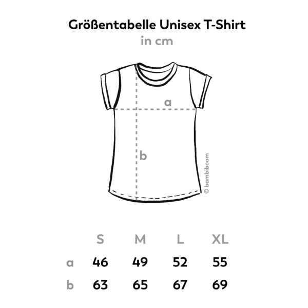 Größentabelle Damen T-Shirt abgerundet hochgeschlagene Ärmel