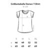 Größentabelle Damen T-Shirt abgerundet hochgeschlagene Ärmel