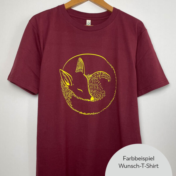 bambiboom Unisex/Herren T-Shirt Fux, Wunschfarbe Beispiel Bordeauxrot