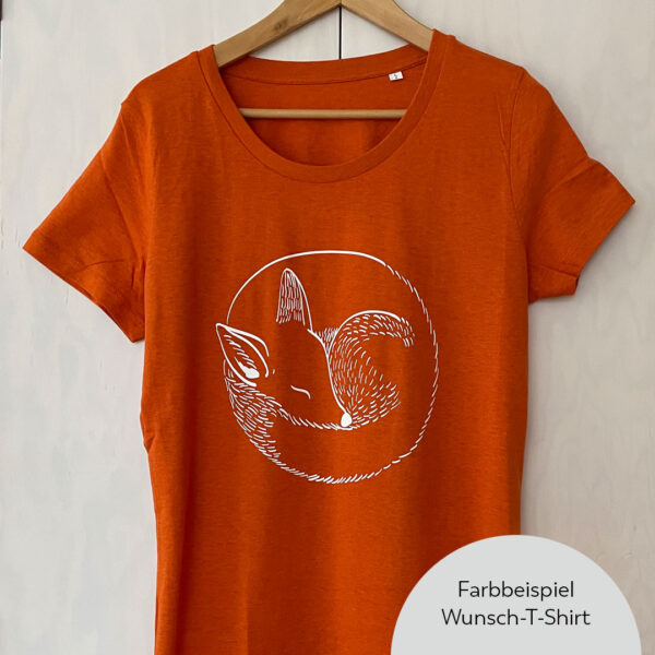 bambiboom Unisex/Herren T-Shirt Fux, Wunschfarbe Beispiel Orange, Damenschnitt