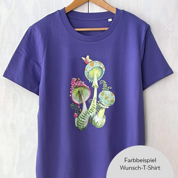 bambiboom Unisex/Herren T-Shirt Funky Funghi, Wunschfarbe Beispiel Violett
