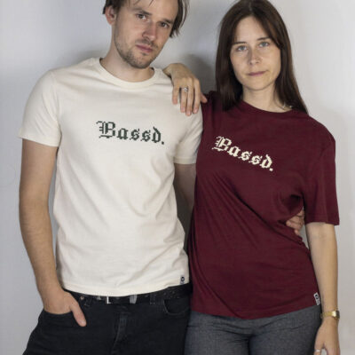 bambiboom Unisex und Herren T-Shirt Bassd. Bordeaux und Natural White
