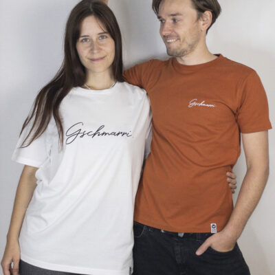 bambiboom Unisex und Herren T-Shirt Gschmarri Weiß und Rust